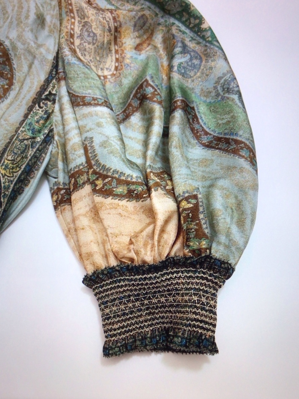 Zimmermann Sage Green Paisley Puff-Sleeve Maxi Dress - Picture 7 of 7
